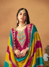 Engaging Looking Functional Wear Salwar Suit in Pink Colour